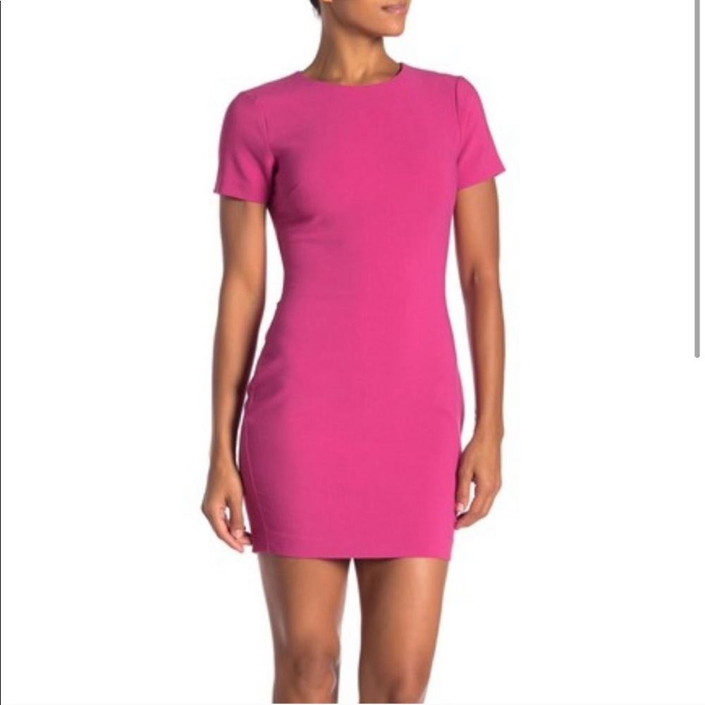 Likely Hot Pink Short Sleeve Mini Dress